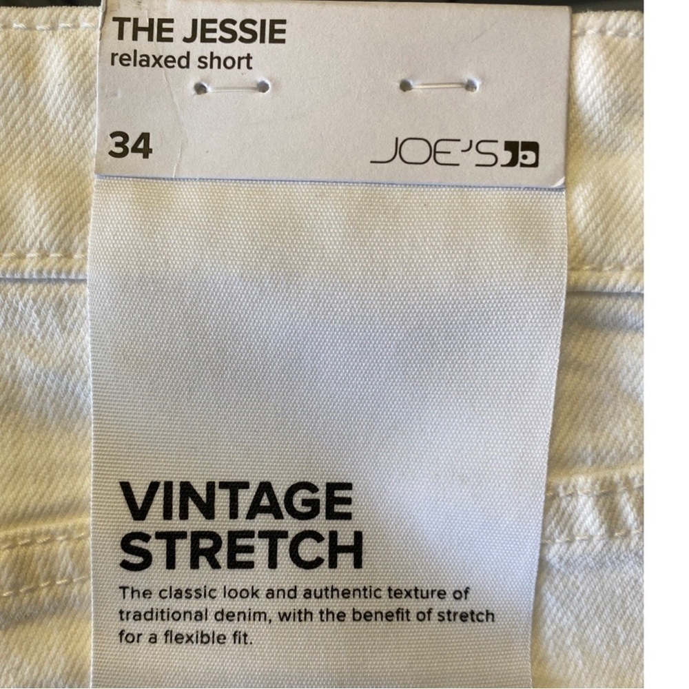 Joe’s Jeans Relaxed White Short The Jessie Vintage Stretch Frayed Size 34 NWT - Picture 3 of 11